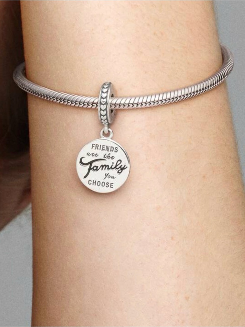 Pandora Moments Bracelet + “Friends Are Family” Charm Set